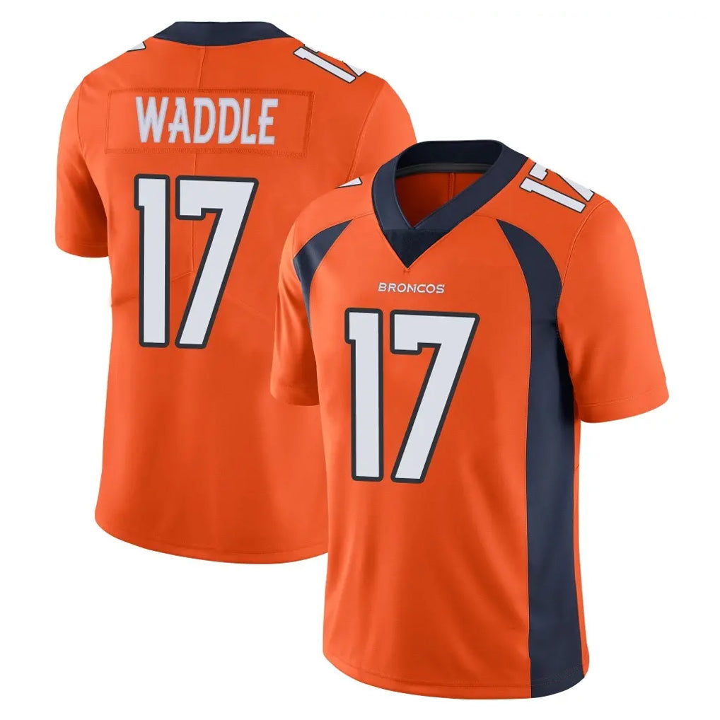 D.Broncos #17 Jaylen Waddle Player Orange Color Vapor Untouchable Limited Game Ndoa Stitched Jerseys