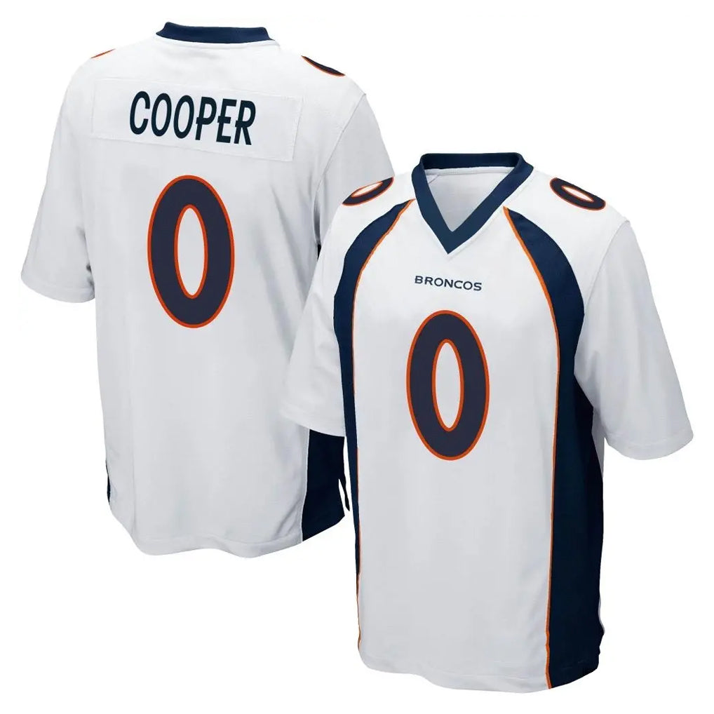 D.Broncos #0 Jonathon Cooper Player White Game Ndoa Stitched Jerseys