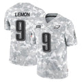 P.Eagles #9 Makai Lemon Player Arctic Camo Salute to Service Limited Game Ndoa Stitched Jerseys