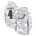P.Eagles #4 Jake Elliott Player Arctic Camo Salute to Service Pullover Hoodies Limited Game Ndoa Stitched Jerseys