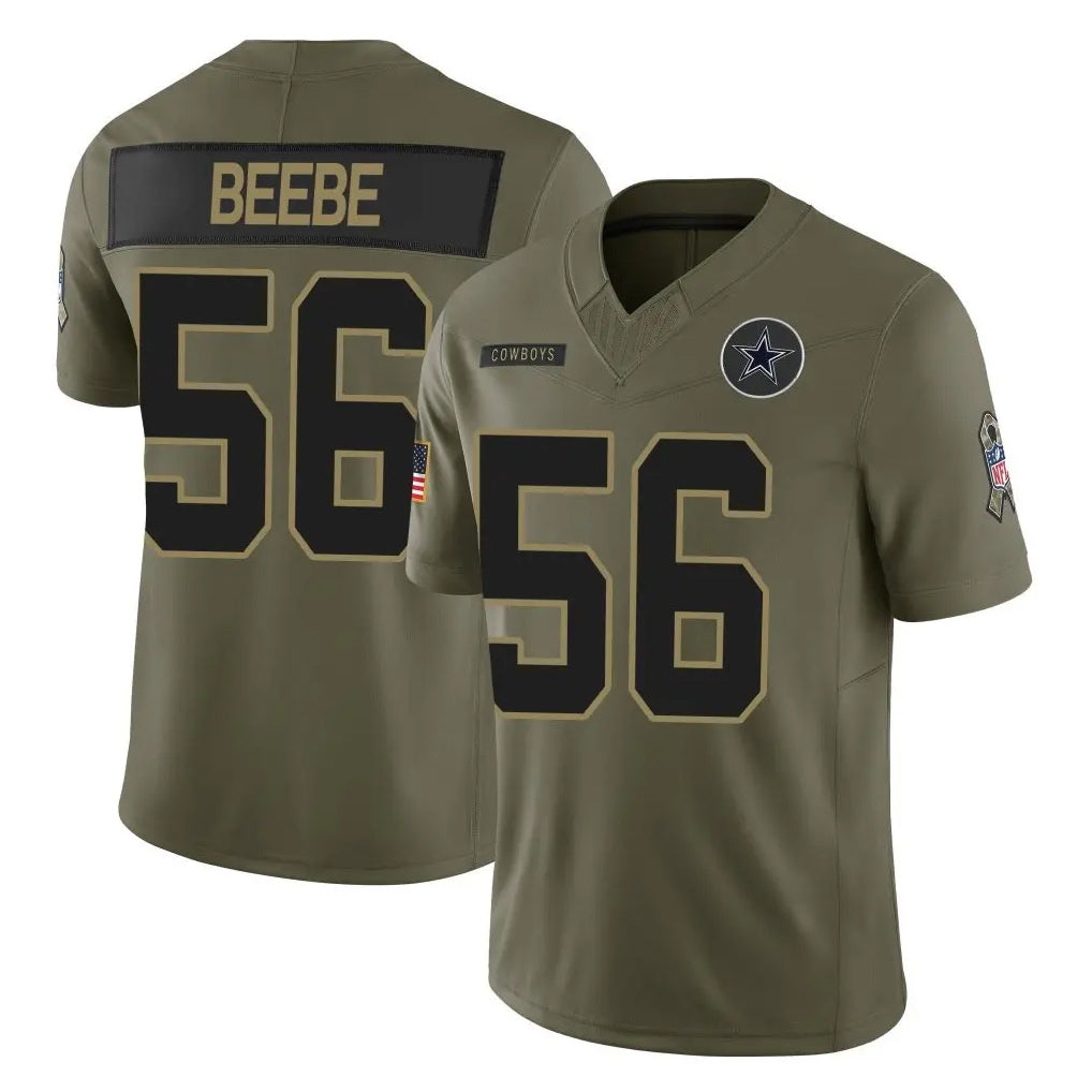 D.Cowboys #56 Cooper Beebe Player Olive 2025 Salute to Service Limited Home Game Ndoa Stitched Jerseys