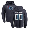 Custom T.Titans Navy Logo Pullover Hoodies Home Game Any Name & Numbers Ndoa Stitched Jerseys