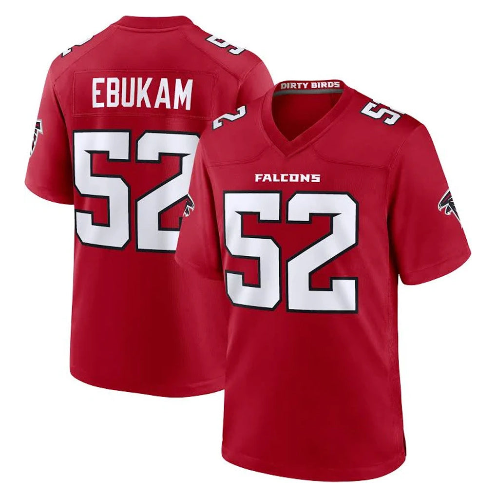 A.Falcons #52 Samson Ebukam Player Red Team Color Home Game Ndoa Stitched Jerseys