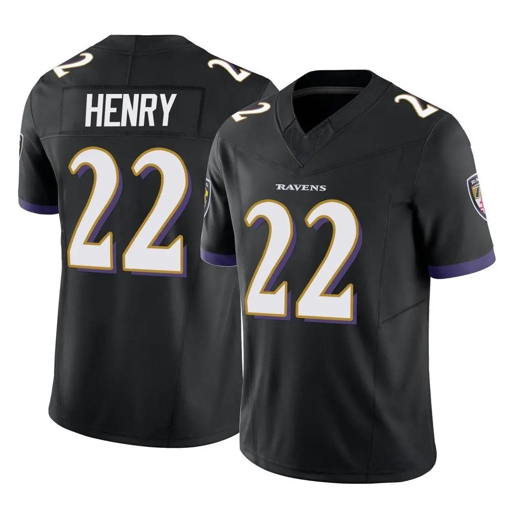B.Ravens #22 Derrick Henry Player Black Limited Home Game Ndoa Stitched Jerseys