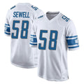 D.Lions #58 Penei Sewell Player White Home Game Ndoa Stitched Jerseys