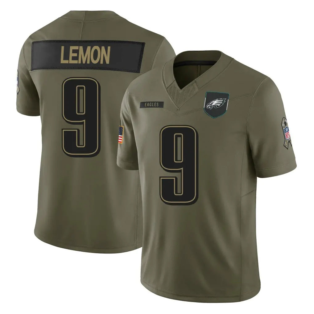 P.Eagles #9 Makai Lemon Player Olive 2025 Salute To Service Limited Ndoa Stitched Jerseys