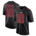 SF.49ers #18 Eddy Pineiro Player Black Fashion Home Game Ndoa Stitched Jerseys