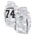 MN.Vikings #74 Donovan Jackson Player Arctic Camo Salute to Service Pullover Hoodies Limited Game Ndoa Stitched Jerseys