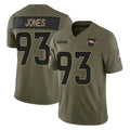 D.Broncos #93 D.J. Jones Player Olive 2025 Salute To Service Limited Home Game Ndoa Stitched Jerseys