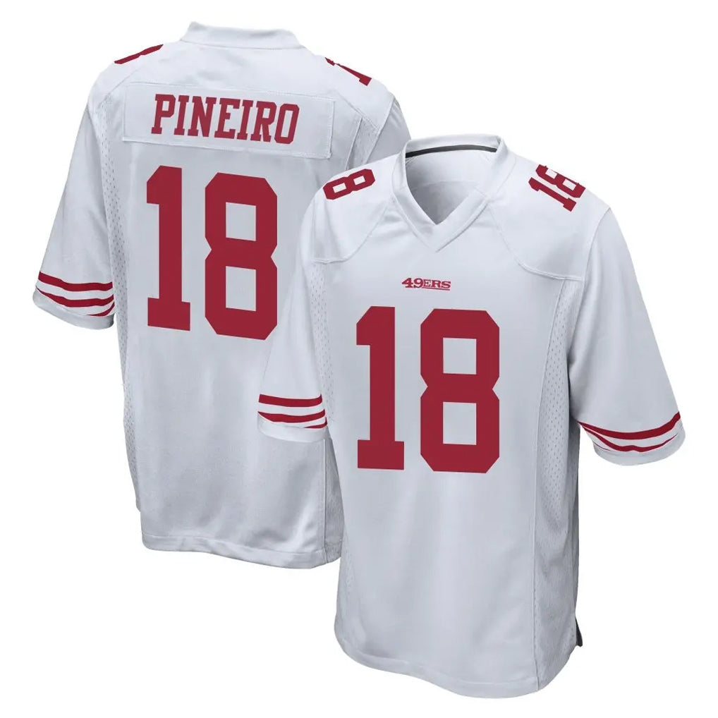SF.49ers #18 Eddy Pineiro Player White Home Game Ndoa Stitched Jerseys