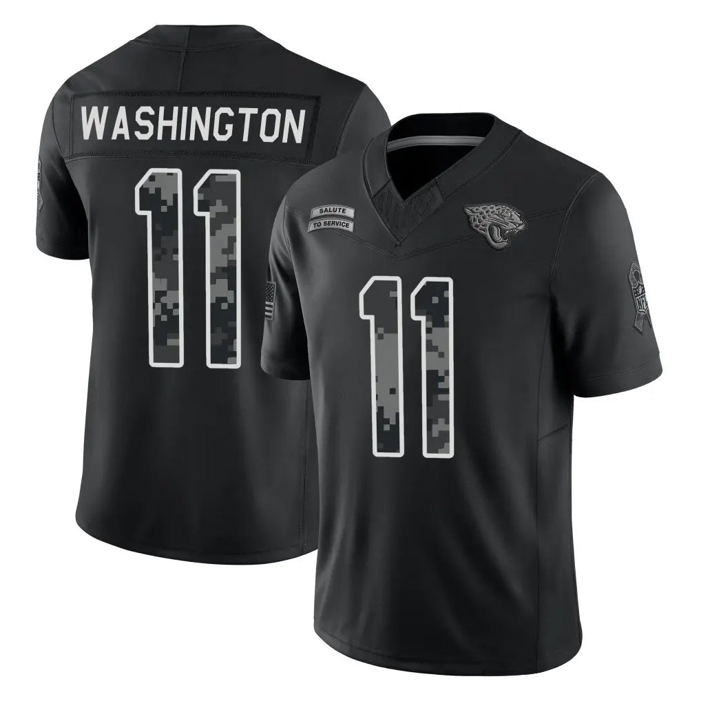 J.Jaguars #11 Parker Washington Player Black Limited 2026 Salute to Service Home Game Ndoa Stitched Jerseys