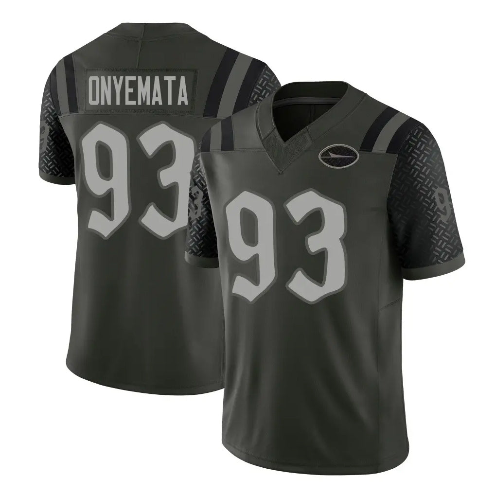 NY.Jets #93 David Onyemata Player Green Limited 2025 Rivalries Collection Home Game Ndoa Stitched Jerseys