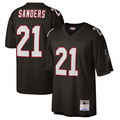 A.Falcons #21 Deion Sanders Mitchell & Ness Black 1992 Retired Player Replica Ndoa Stitched Jerseys