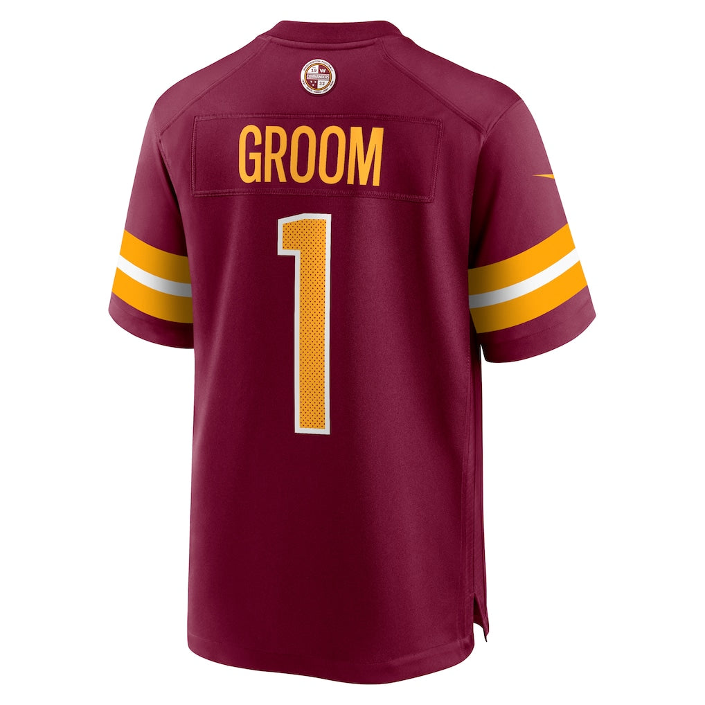 Ndoa W.Commanders #1 Groom Burgundy Game Jersey