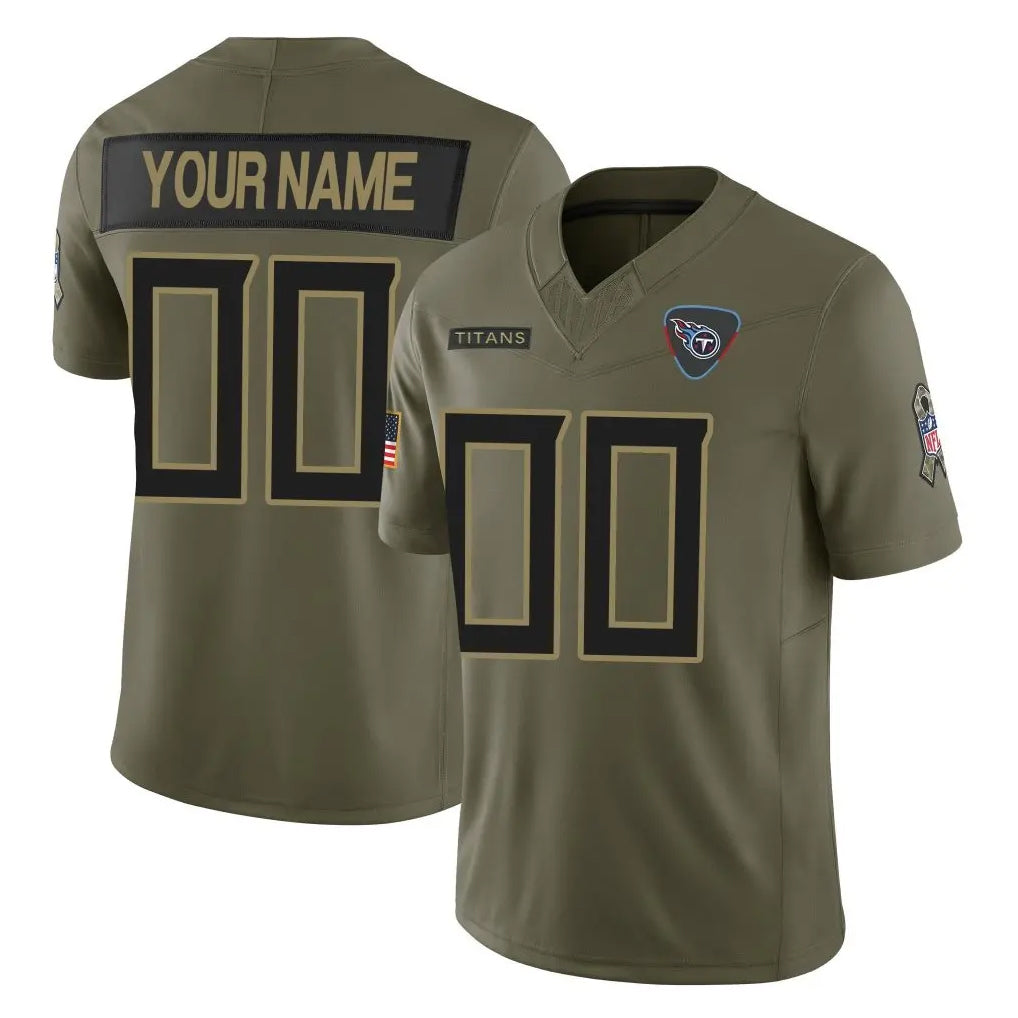 Custom T.Titans Olive Limited 2025 Salute to Service Home Game Any Name & Numbers Ndoa Stitched Jerseys