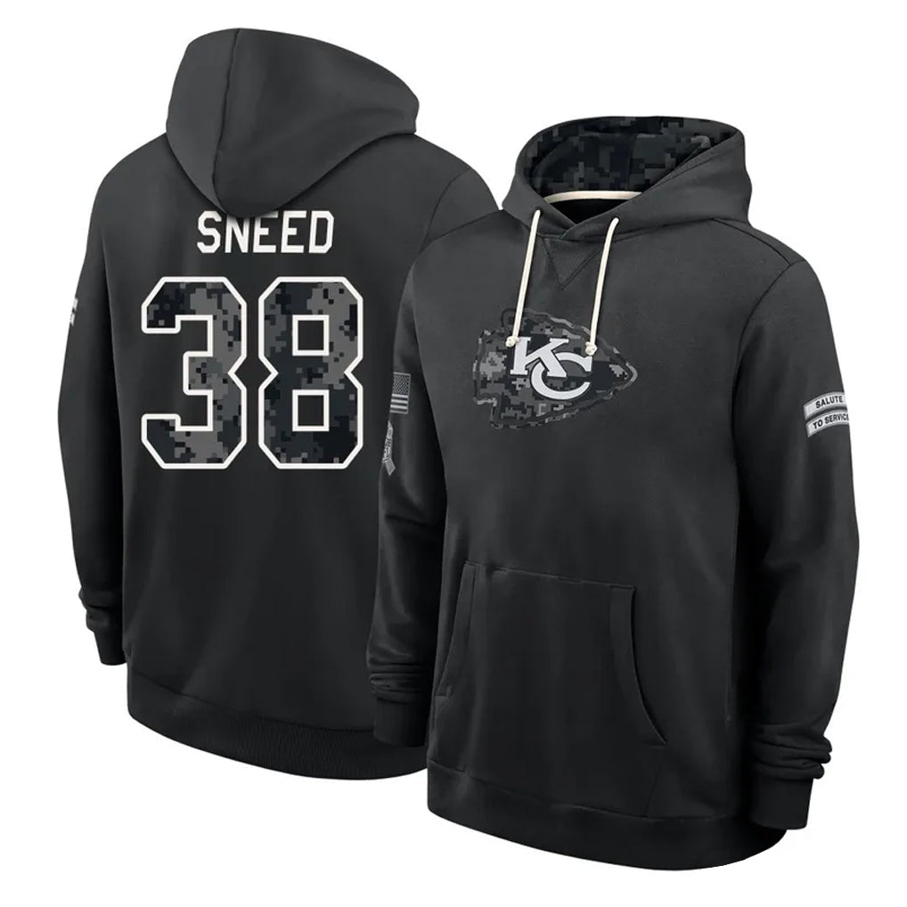KC.Chiefs #38 L'Jarius Sneed Player 2026 Black Logo Pullover Hoodies Limited Game Stitched Jerseys