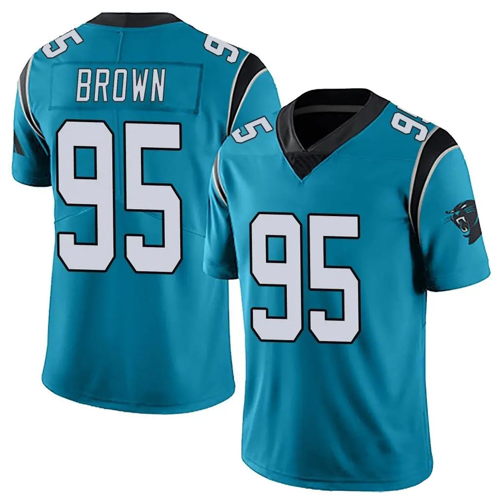 C.Panthers #95 Derrick Brown Player Blue Vapor Untouchable Limited Game Ndoa Stitched Jerseys
