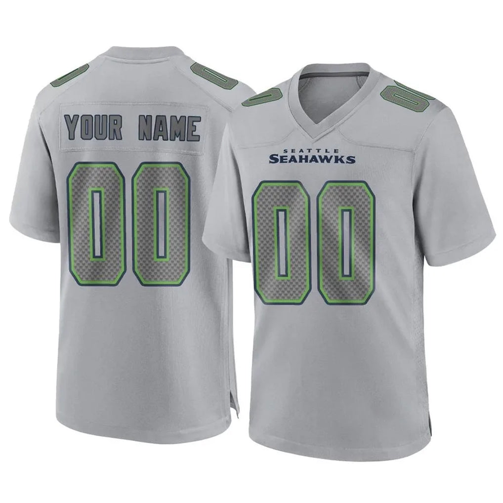 Custom S.Seahawks Gray Atmosphere Fashion Home Game Any Name & Numbers Ndoa Stitched Jerseys