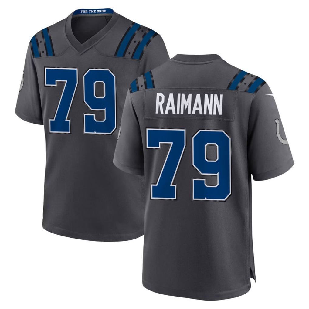 IN.Colts #79 Bernhard Raimann Player Anthracite 2026 Rivalries Collection Home Game Ndoa Stitched Jerseys