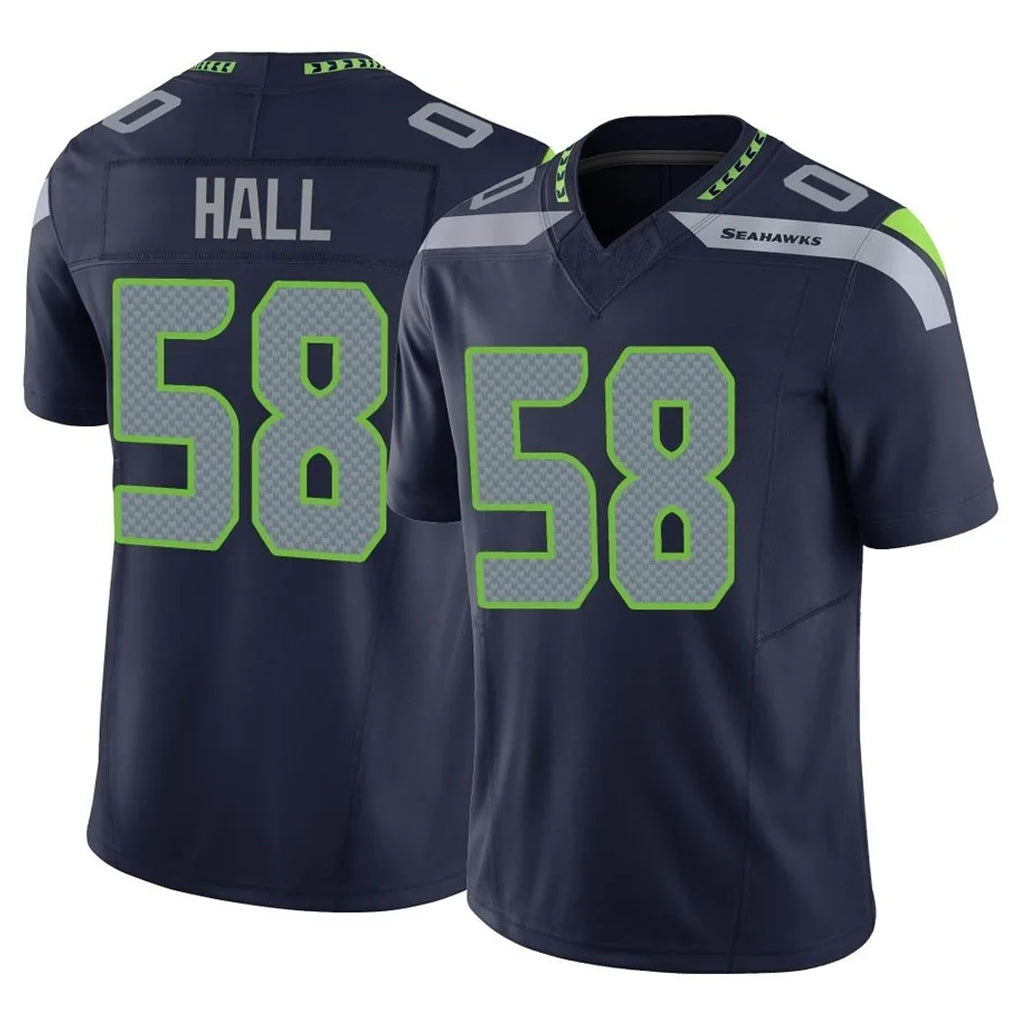 S.Seahawks #58 Derick Hall Player Navy Limited Vapor F.U.S.E. Home Game Ndoa Stitched Jerseys