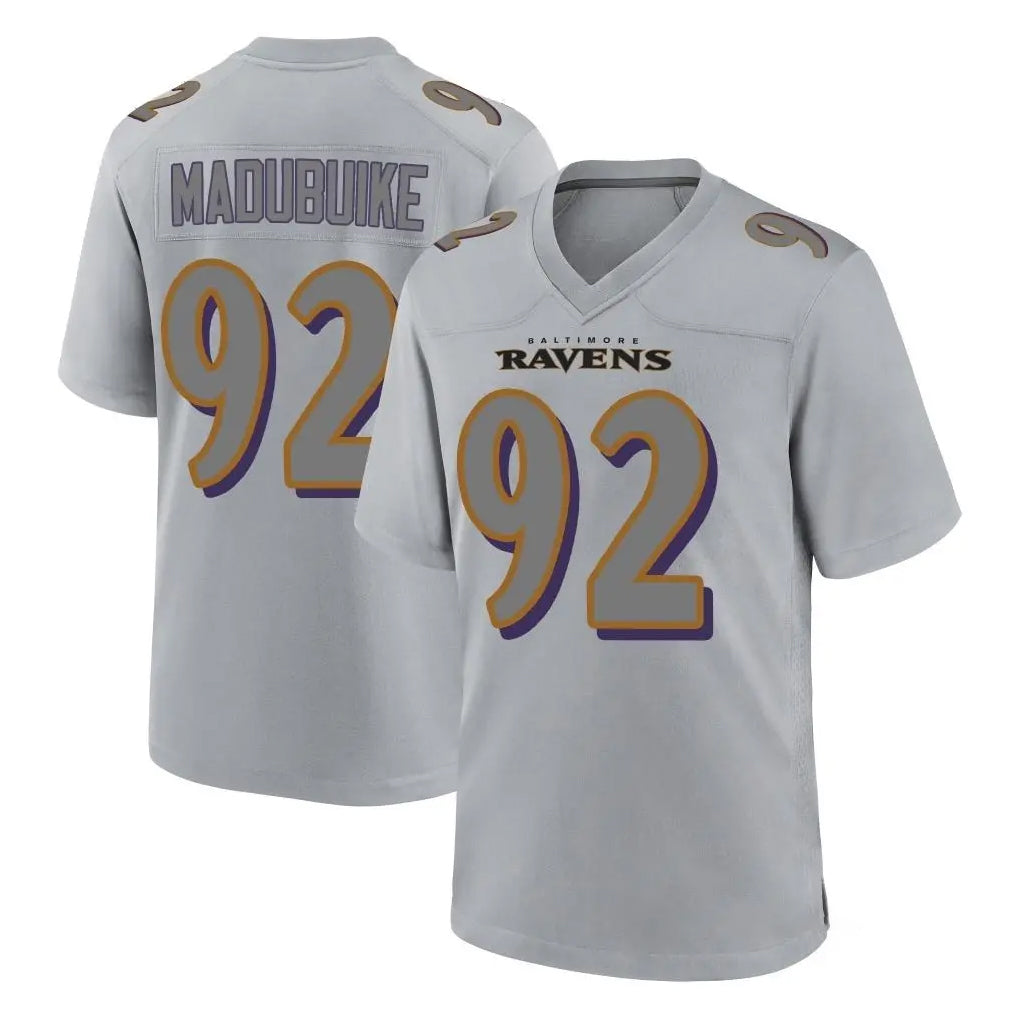 B.Ravens #92 Nnamdi Madubuike Player Gray Color Rush Vapor Untouchable Game Ndoa Stitched Jerseys