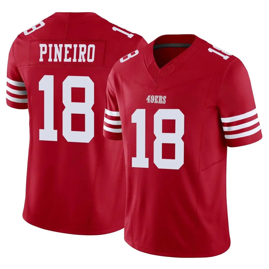 SF.49ers #18 Eddy Pineiro Player Red Limited Vapor F.U.S.E. Home Game Ndoa Stitched Jerseys