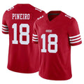 SF.49ers #18 Eddy Pineiro Player Red Limited Vapor F.U.S.E. Home Game Ndoa Stitched Jerseys