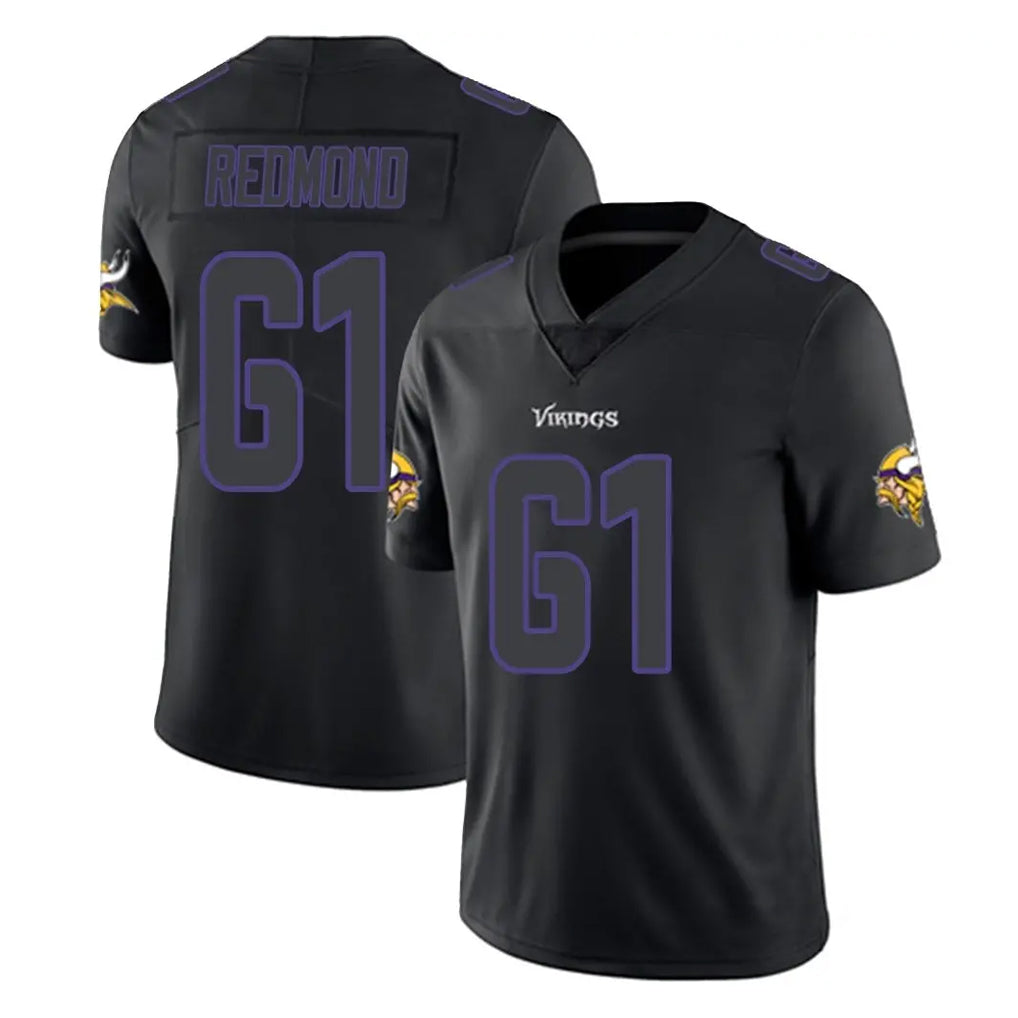 MN.Vikings #61 Jalen Redmond Player Black Impact LImited Home Game Ndoa Stitched Jerseys