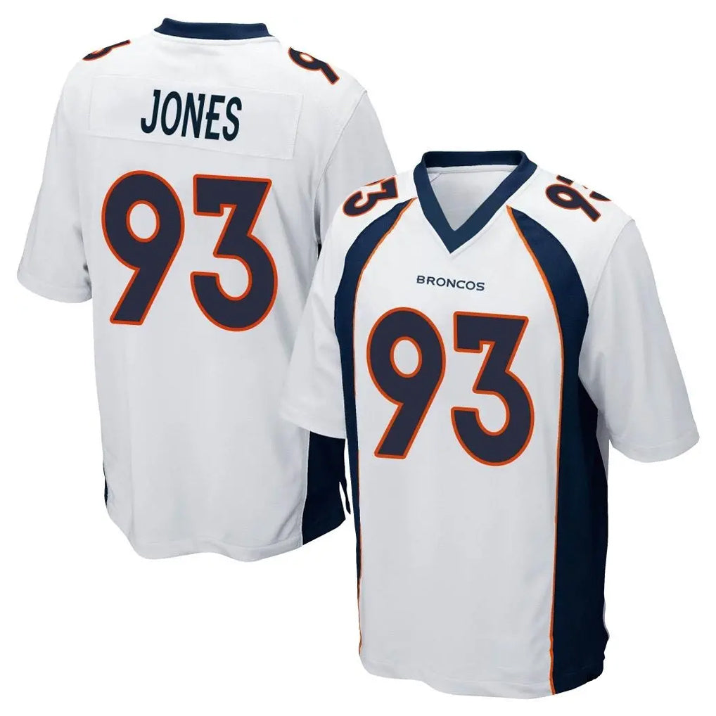 D.Broncos #93 D.J. Jones Player White Game Ndoa Stitched Jerseys