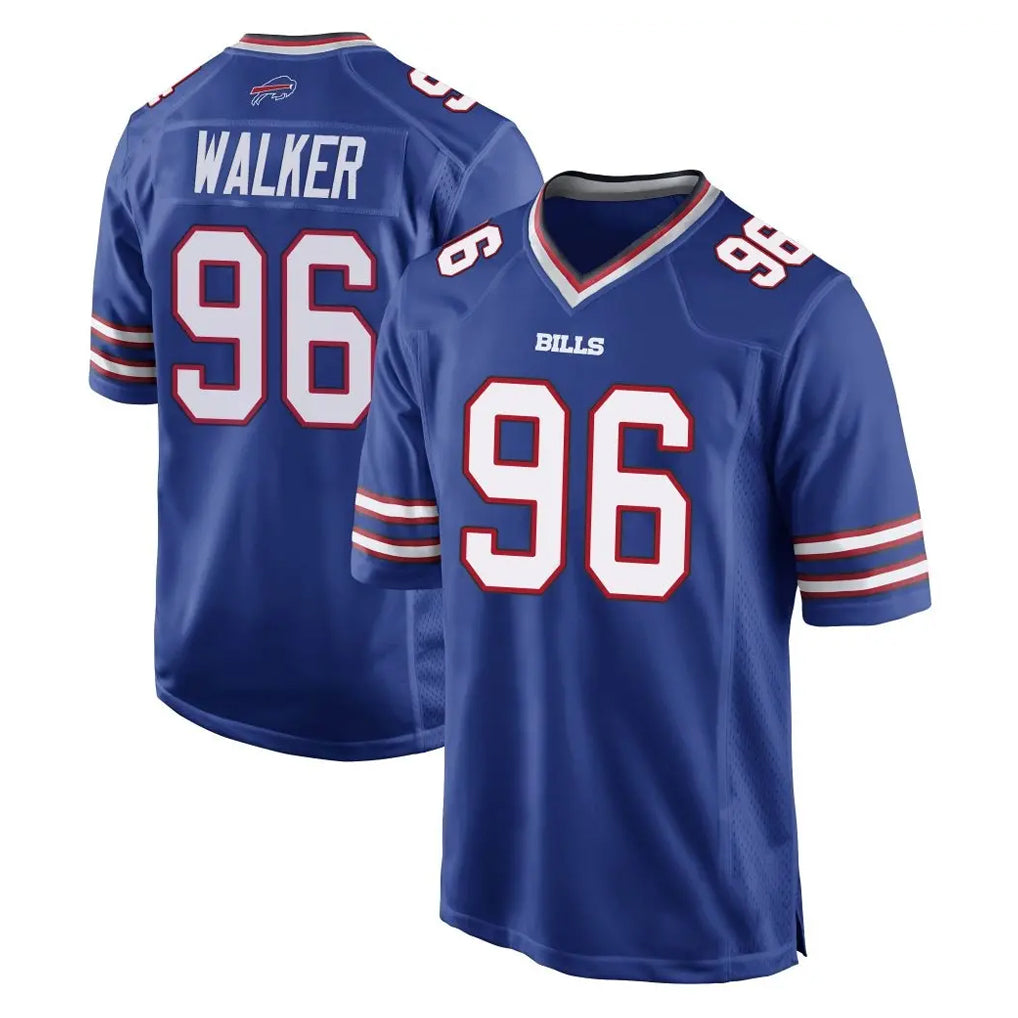 B.Bills #96 Deone Walker Player Royal Home Game Ndoa Stitched Jerseys