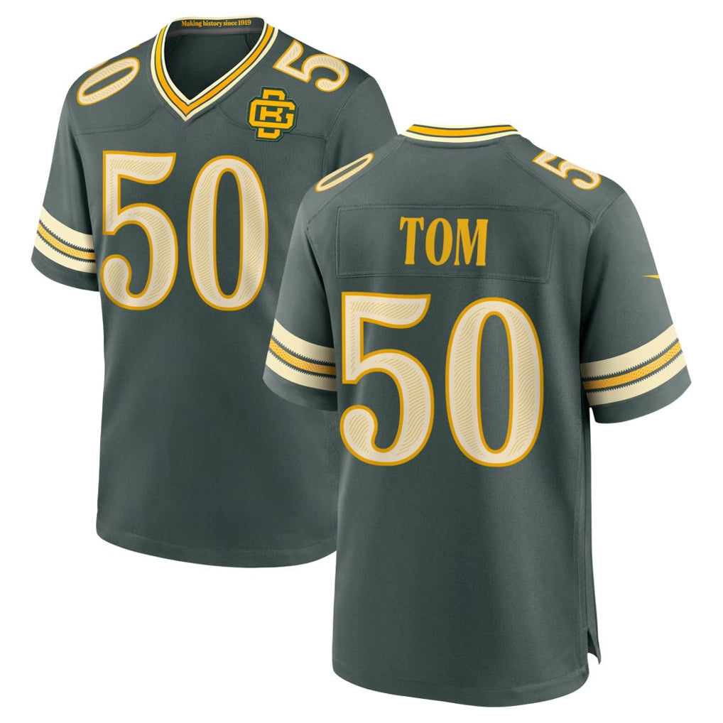 GB.Packers #50 Zach Tom Player Green 2026 Rivalries Collection Home Game Edoa Stitched Jerseys