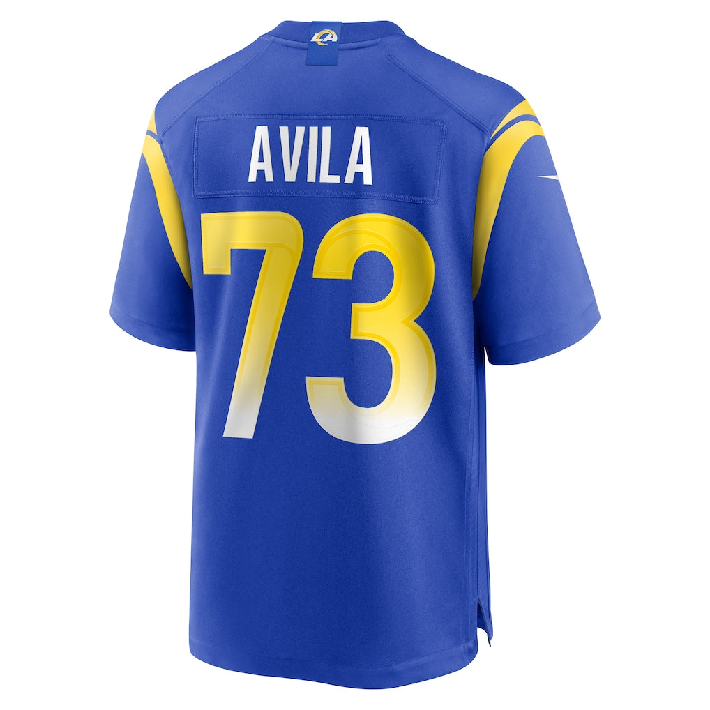 Ndoa LA.Rams #73 Steve Avila Royal Home Game Jersey