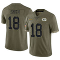 GB.Packers #18 Jonnu Smith Player Olive Salute To Service Limited Ndoa Stitched Jerseys