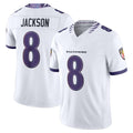 B.Ravens #8 Lamar Jackson Player White Limited Elite Home Game Ndoa Stitched Jerseys
