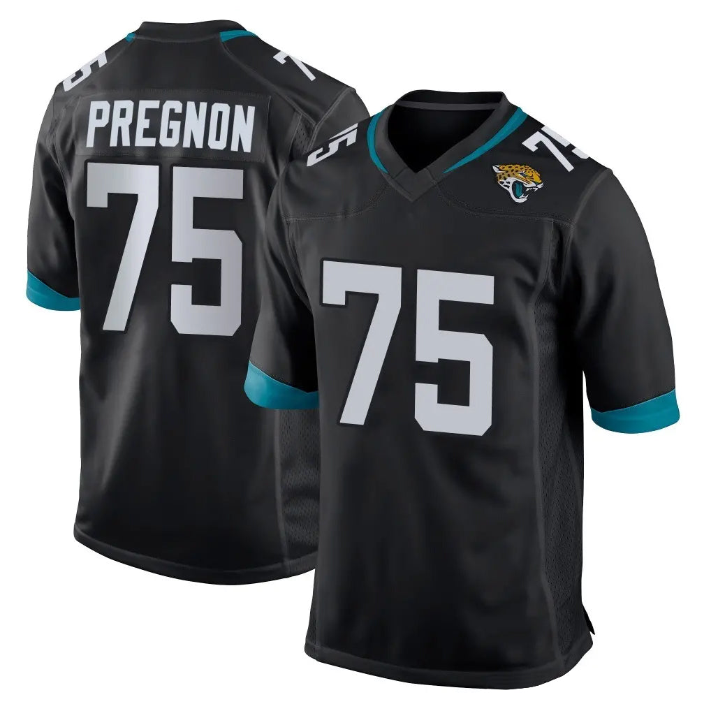 J.Jaguars #75 Emmanuel Pregnon Player Black Home Game Ndoa Stitched Jerseys