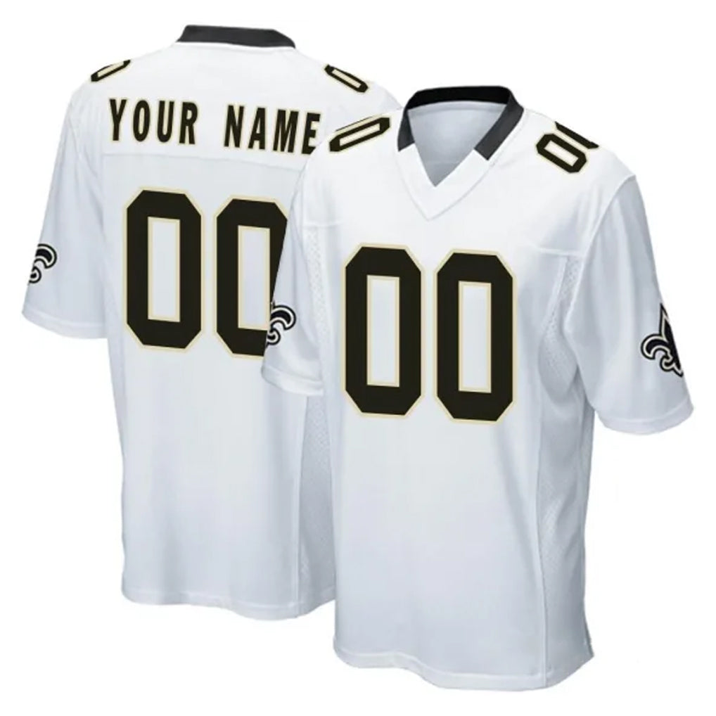 Custom NO.Saints White Home Game Any Name & Numbers Ndoa Stitched Jerseys