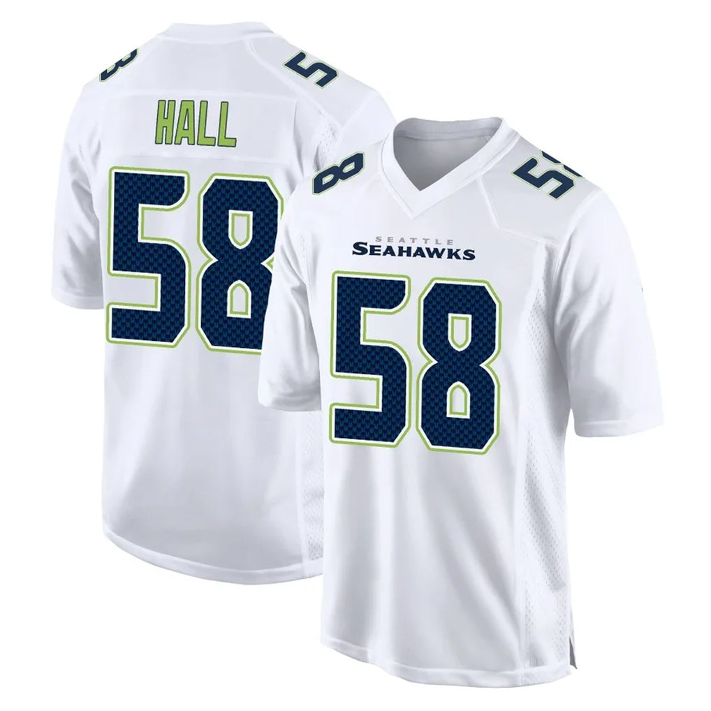 S.Seahawks #58 Derick Hall Player White Tundra Fashion Home Game Ndoa Stitched Jerseys