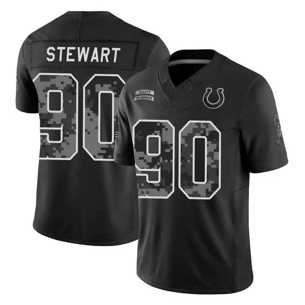 IN.Colts #90 Grover Stewart Player Black Limited 2026 Salute to Service Home Game Ndoa Stitched Jerseys
