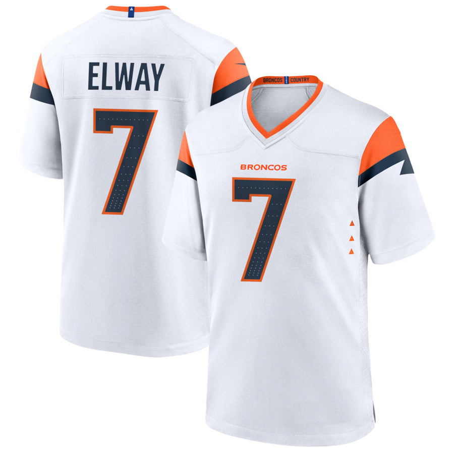 D.Broncos #7 John Elway Player White Home Game Ndoa Stitched Jerseys