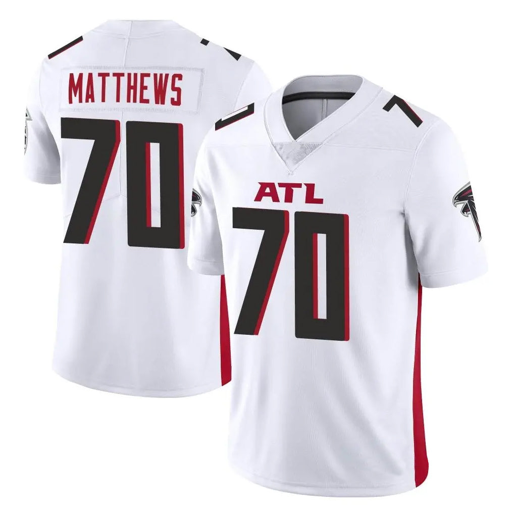 A.Falcons #70 Jake Matthews Player White Vapor Untouchable Limited Home Game Ndoa Stitched Jerseys