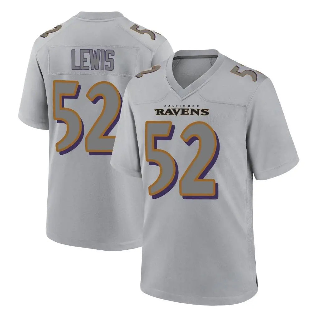 B.Ravens #52 Ray Lewis Player Gray Replica Limited Ndoa Stitched Jerseys