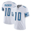 D.Lions #10 Isiah Pacheco Player White Limited Vapor Untouchable Home Game Ndoa Stitched Jerseys