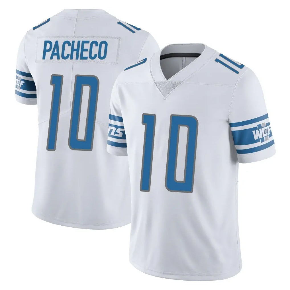 D.Lions #10 Isiah Pacheco Player White Limited Vapor Untouchable Home Game Ndoa Stitched Jerseys
