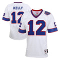 B.Bills #12 Jim Kelly Player White Mitchell & Ness XXV Throwback Limited Ndoa Stitched Jerseys