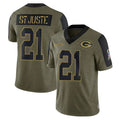 GB.Packers #21 Benjamin St-Juste Player Olive Salute To Service Limited Game Ndoa Stitched Jerseys
