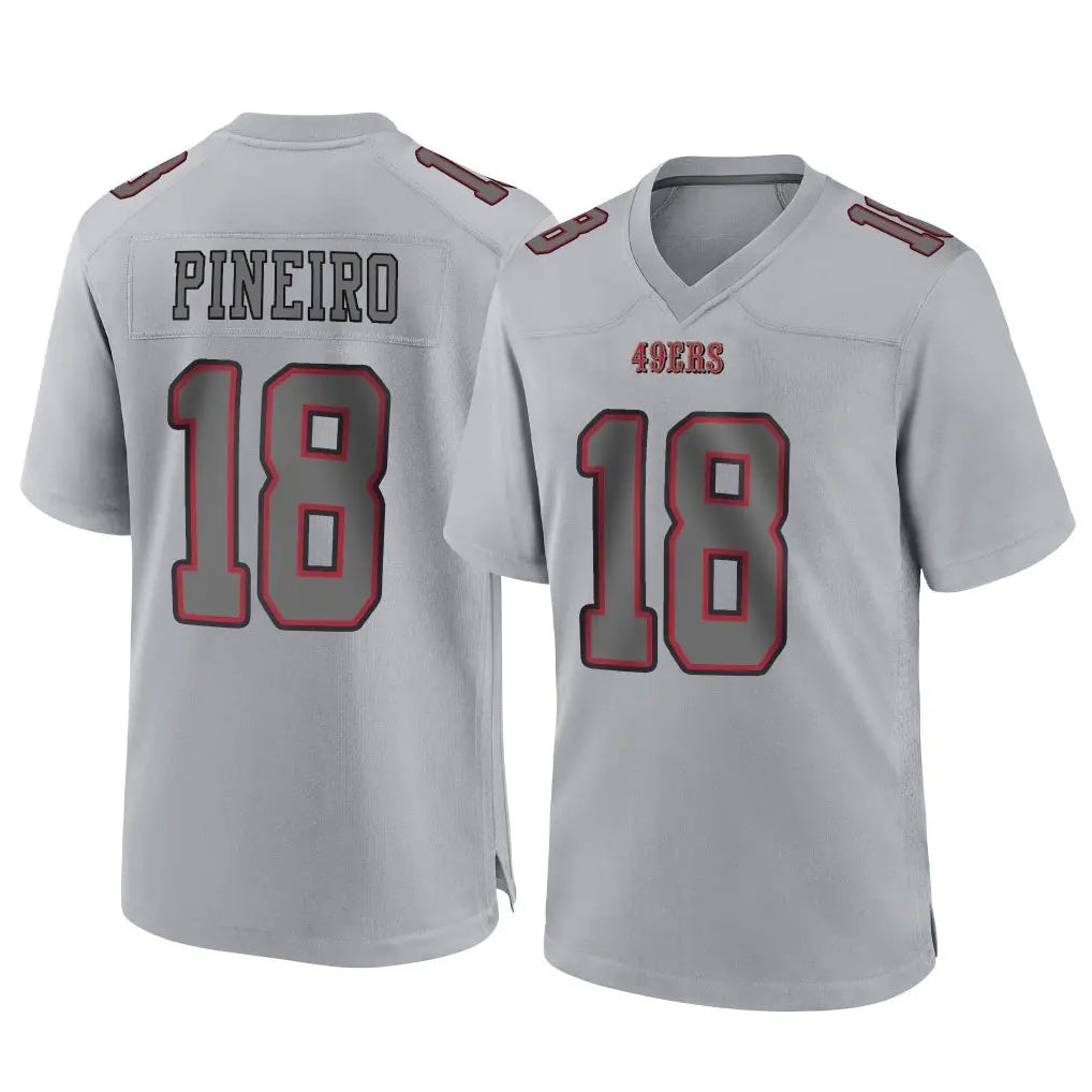 SF.49ers #18 Eddy Pineiro Player Gray Atmosphere Fashion Home Game Ndoa Stitched Jerseys