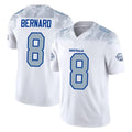 B.Bills #8 Terrel Bernard Player White Rivalries Collection Limited Game Ndoa Stitched Jerseys