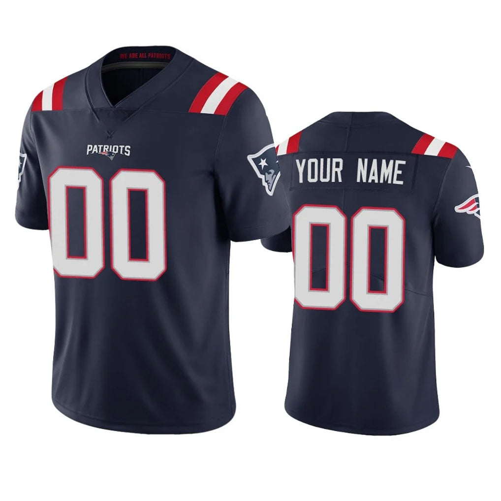 Custom NE.Patriots Navy Vapor Untouchable Home Game Any Name & Numbers Ndoa Stitched Jerseys