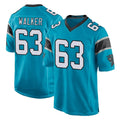 C.Panthers #63 Rasheed Walker Player Blue Game Ndoa Stitched Jerseys