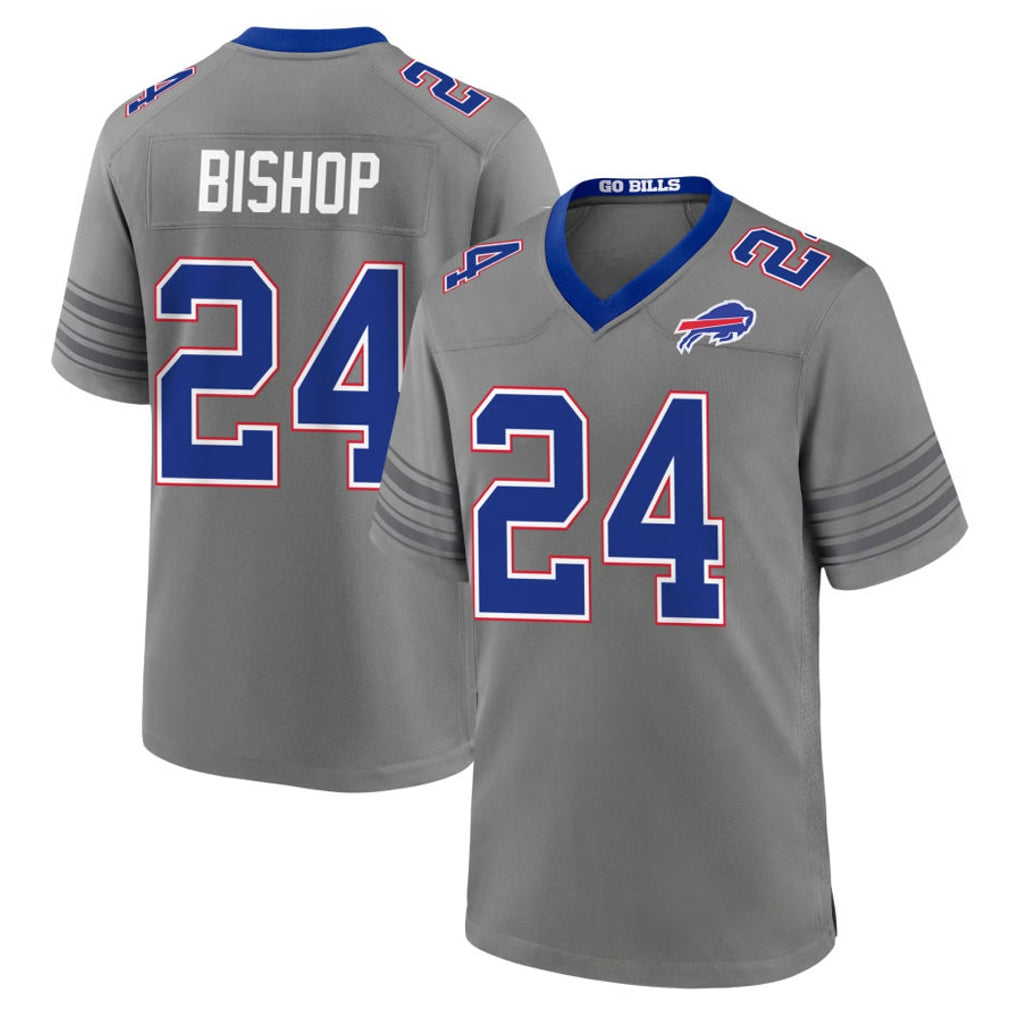 B.Bills #24 Cole Bishop Player Gray Nickel City Home Game Stitched Jerseys